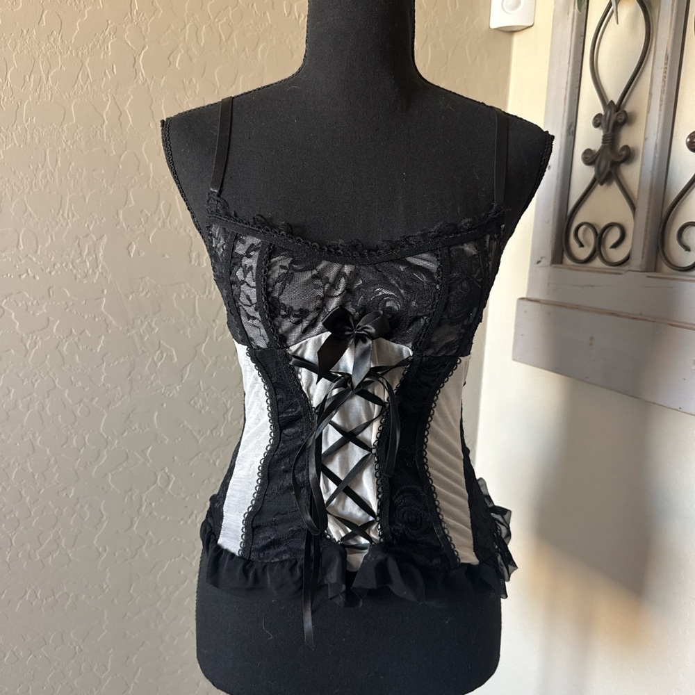 Black and White Lace top
